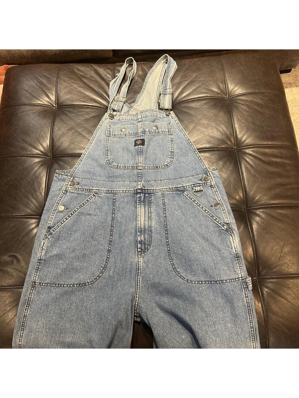 Vintage 90s Harley Davidson Authentic Blue Denim Men Overalls Large